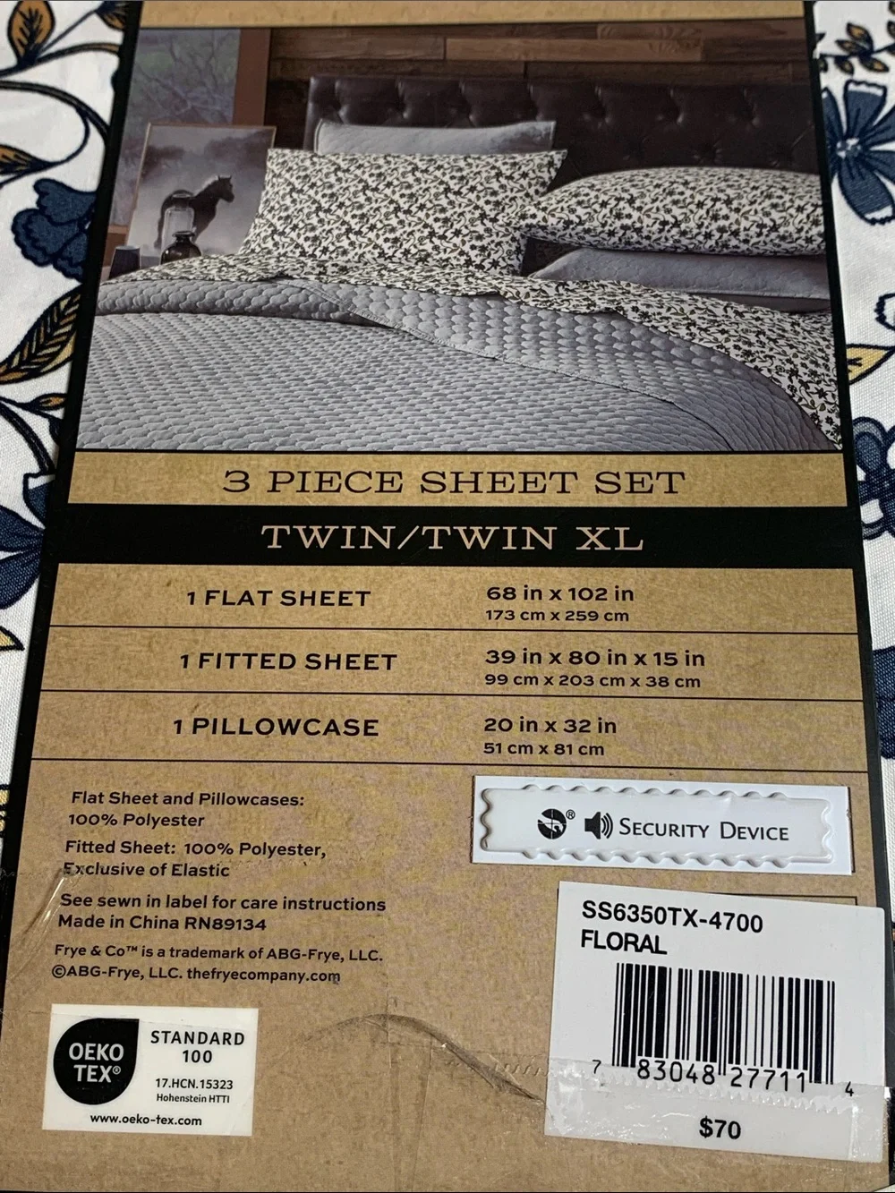 FRYE and CO Bedding TWIN/TWIN XL 3-Piece Set College Dorm NWT